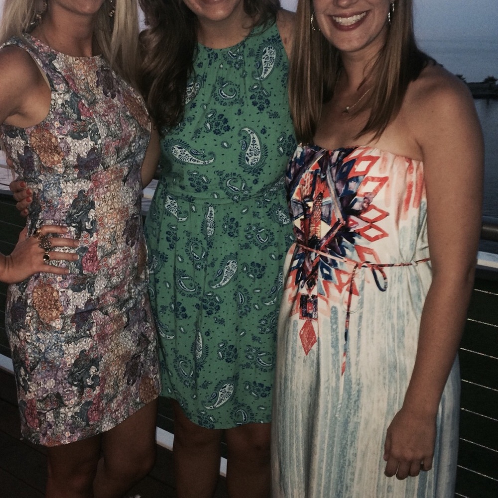 Teal & Navy Paisley/Floral dress